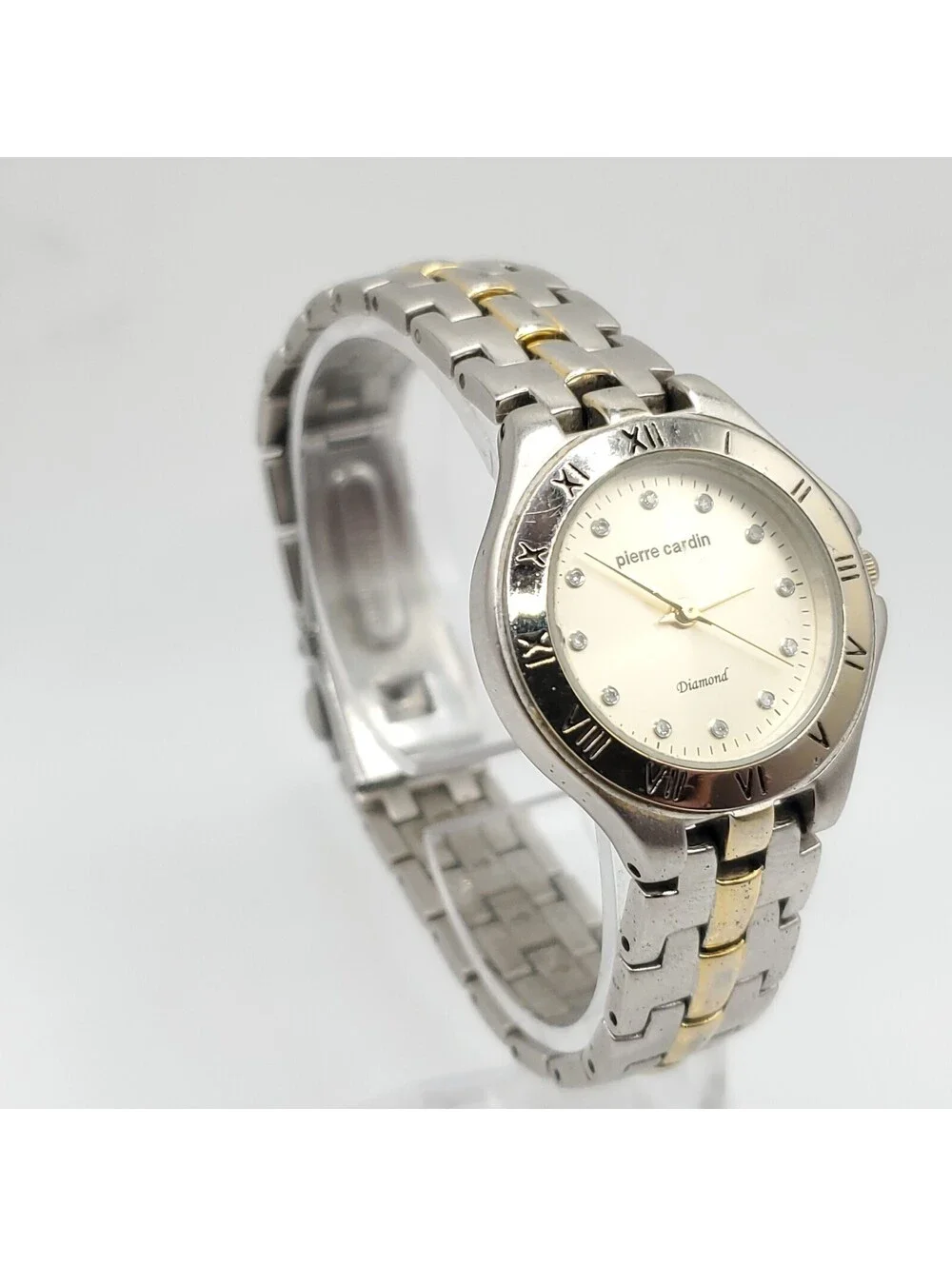 Pierre Cardin Diamond Watch Women 28mm Two-Tone New Battery